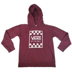 Vans Hoodie Medium Burgundy Red Off The Wall Hooded Sweatshirt Sweater Skate